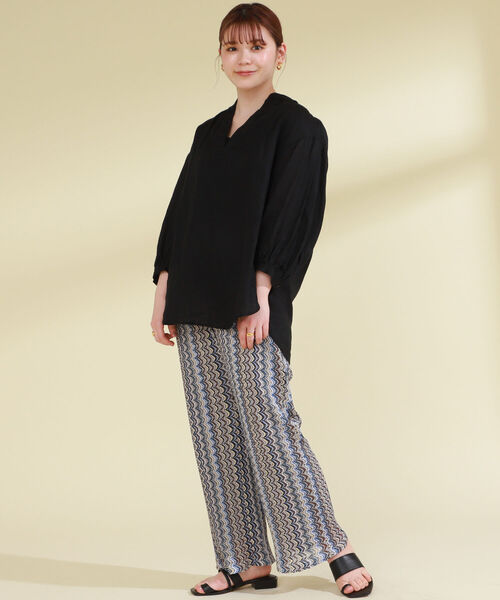 Ray BEAMS（レイビームス）の「Ray BEAMS / リネン コクーン スキッパー シャツ（シャツ/ブラウス・レディース・ブラック/ホワイト/イエロー・ONE SIZE）」の17枚目の写真