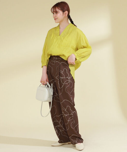 Ray BEAMS（レイビームス）の「Ray BEAMS / リネン コクーン スキッパー シャツ（シャツ/ブラウス・レディース・ブラック/ホワイト/イエロー・ONE SIZE）」の20枚目の写真