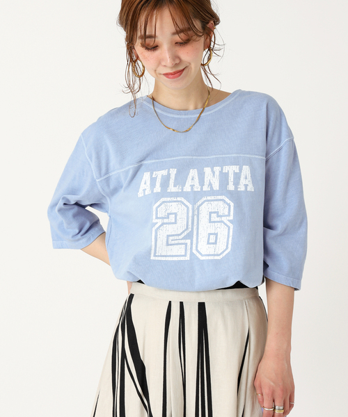 B.C STOCK(ベーセーストック)の「College football tee(Tシャツ/カットソー・レディース・チャコールグレー/イエロー/オレンジ/ブルー・FREE)」の3枚目の写真