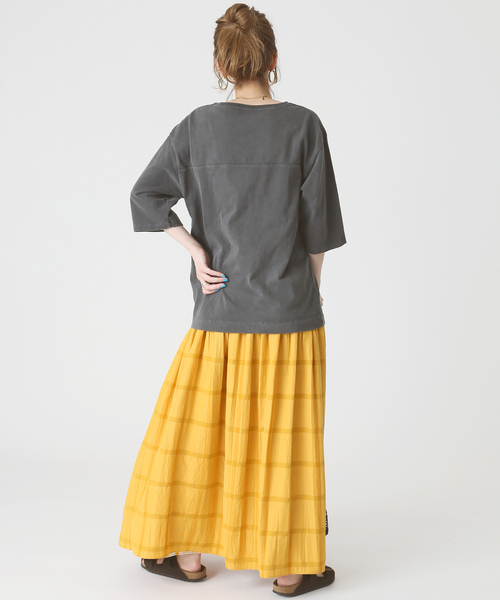 B.C STOCK(ベーセーストック)の「College football tee(Tシャツ/カットソー・レディース・チャコールグレー/イエロー/オレンジ/ブルー・FREE)」の7枚目の写真