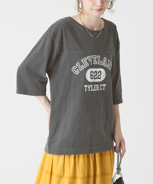B.C STOCK(ベーセーストック)の「College football tee(Tシャツ/カットソー・レディース・チャコールグレー/イエロー/オレンジ/ブルー・FREE)」の8枚目の写真