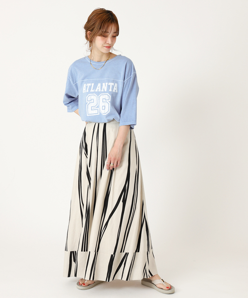 B.C STOCK(ベーセーストック)の「College football tee(Tシャツ/カットソー・レディース・チャコールグレー/イエロー/オレンジ/ブルー・FREE)」の9枚目の写真