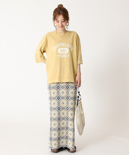 B.C STOCK(ベーセーストック)の「College football tee(Tシャツ/カットソー・レディース・チャコールグレー/イエロー/オレンジ/ブルー・FREE)」の17枚目の写真