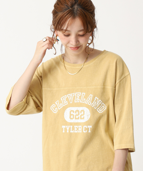 B.C STOCK(ベーセーストック)の「College football tee(Tシャツ/カットソー・レディース・チャコールグレー/イエロー/オレンジ/ブルー・FREE)」の19枚目の写真