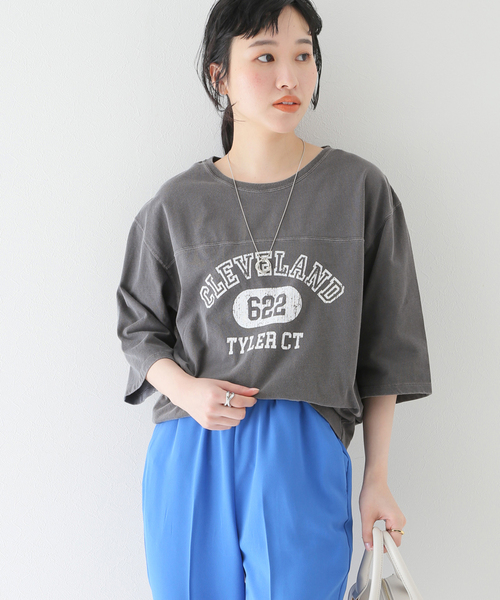 B.C STOCK(ベーセーストック)の「College football tee(Tシャツ/カットソー・レディース・チャコールグレー/イエロー/オレンジ/ブルー・FREE)」の21枚目の写真