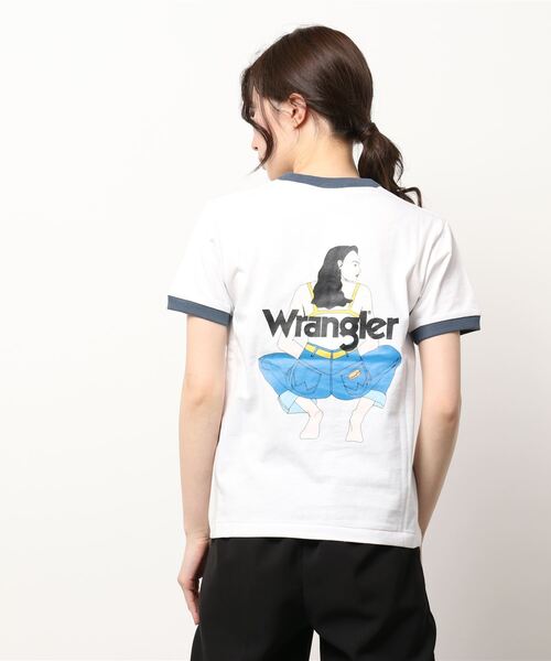 Wrangler（ラングラー）の「ラングラーバックガールT（Tシャツ/カットソー・レディース・グレー/ホワイト・SMALL）」の4枚目の写真