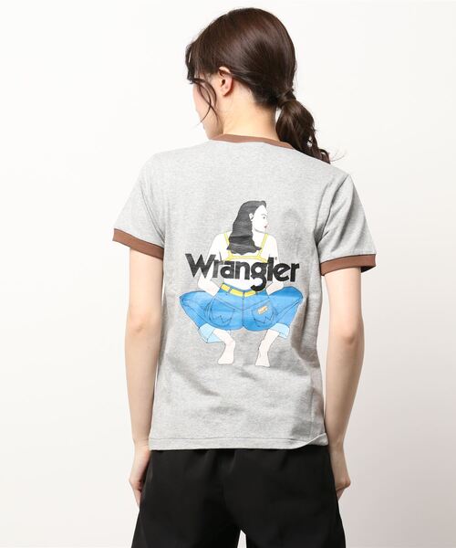 Wrangler（ラングラー）の「ラングラーバックガールT（Tシャツ/カットソー・レディース・グレー/ホワイト・SMALL）」の5枚目の写真