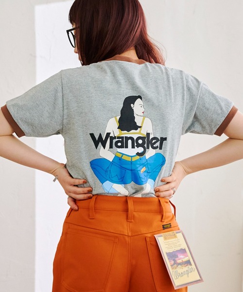 Wrangler（ラングラー）の「ラングラーバックガールT（Tシャツ/カットソー・レディース・グレー/ホワイト・SMALL）」の8枚目の写真