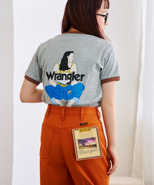 Wrangler（ラングラー）の「ラングラーバックガールT（Tシャツ/カットソー・レディース・グレー/ホワイト・SMALL）」の7枚目の写真