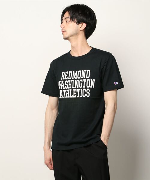Champion(チャンピオン)の「【Champion/チャンピオン】メンズ ベーシック ショートスリーブTシャツ(Tシャツ/カットソー・メンズ・ブラック/グレー/ネイビー/ホワイト×レッド/ホワイト×ネイビー/グリーン系その他/ベージュ/バーガンディー・MEDIUM/LARGE/XX-LARGE/X-LARGE)」の3枚目の写真