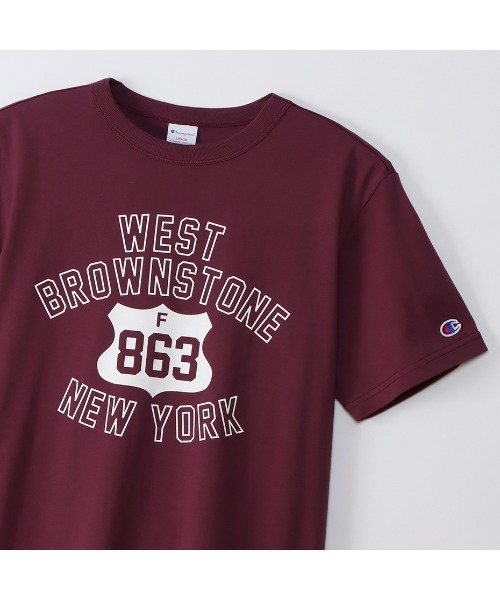 Champion(チャンピオン)の「【Champion/チャンピオン】メンズ ベーシック ショートスリーブTシャツ(Tシャツ/カットソー・メンズ・ブラック/グレー/ネイビー/ホワイト×レッド/ホワイト×ネイビー/グリーン系その他/ベージュ/バーガンディー・MEDIUM/LARGE/XX-LARGE/X-LARGE)」の12枚目の写真