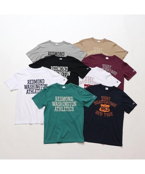 Champion(チャンピオン)の「【Champion/チャンピオン】メンズ ベーシック ショートスリーブTシャツ(Tシャツ/カットソー・メンズ・ブラック/グレー/ネイビー/ホワイト×レッド/ホワイト×ネイビー/グリーン系その他/ベージュ/バーガンディー・MEDIUM/LARGE/XX-LARGE/X-LARGE)」の9枚目の写真