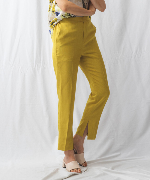 NARACAMICIE（ナラカミーチェ）の「麻調オックステーパードパンツ（その他パンツ・レディース・ブルー/ブラック/グリーン/パープル/イエロー/オレンジ・M/X-LARGE/MEDIUM）」の5枚目の写真