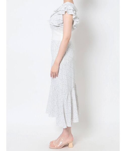 LAGUNAMOON（ラグナムーン）の「ドットラッフルワンピース（ワンピース・レディース・ホワイト/ブラック/グリーン・SMALL/MEDIUM）」の6枚目の写真