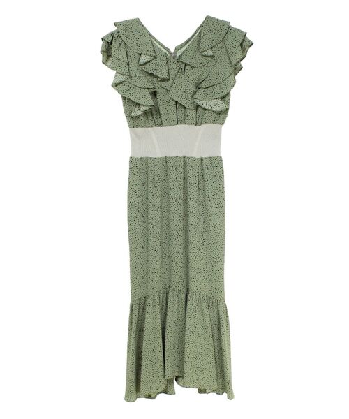 LAGUNAMOON（ラグナムーン）の「ドットラッフルワンピース（ワンピース・レディース・ホワイト/ブラック/グリーン・SMALL/MEDIUM）」の16枚目の写真