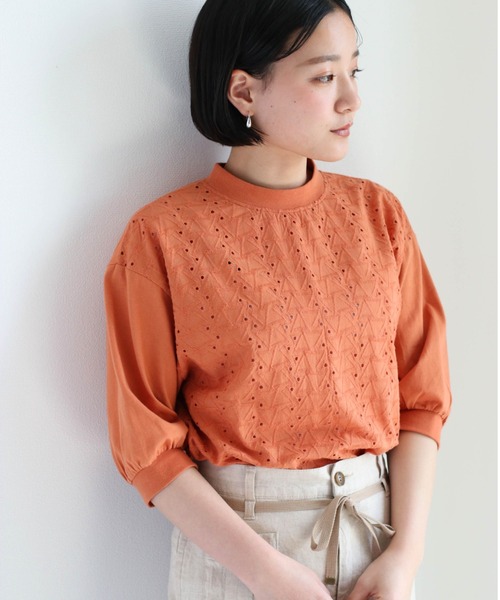 cepo(セポ)の「シシュウレースTee(Tシャツ/カットソー・レディース・ネイビー/オフホワイト/オレンジ/グリーン・M)」の12枚目の写真