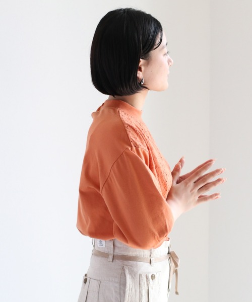 cepo(セポ)の「シシュウレースTee(Tシャツ/カットソー・レディース・ネイビー/オフホワイト/オレンジ/グリーン・M)」の13枚目の写真