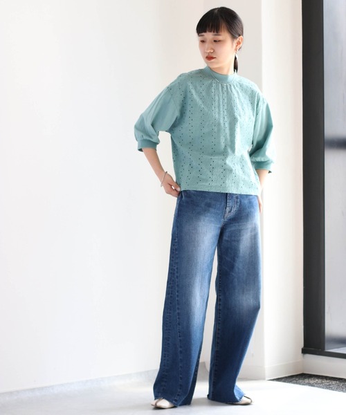 cepo(セポ)の「シシュウレースTee(Tシャツ/カットソー・レディース・ネイビー/オフホワイト/オレンジ/グリーン・M)」の8枚目の写真