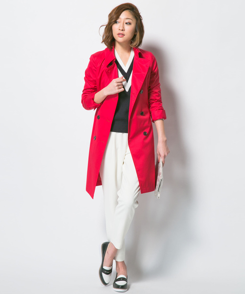 23区（ニジュウサンク）の「ギザコットンギャバ トレンチコート