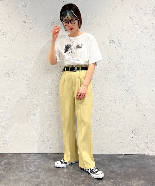 apres jour mignon(アプレジュールミニョン)の「フォトプリントT【ZOZOTOWN限定アイテム】(Tシャツ/カットソー・レディース・ホワイト系その他/オフホワイト/ブラック系その他/ライトイエロー/ブラック・フリー/X-LARGE)」の9枚目の写真