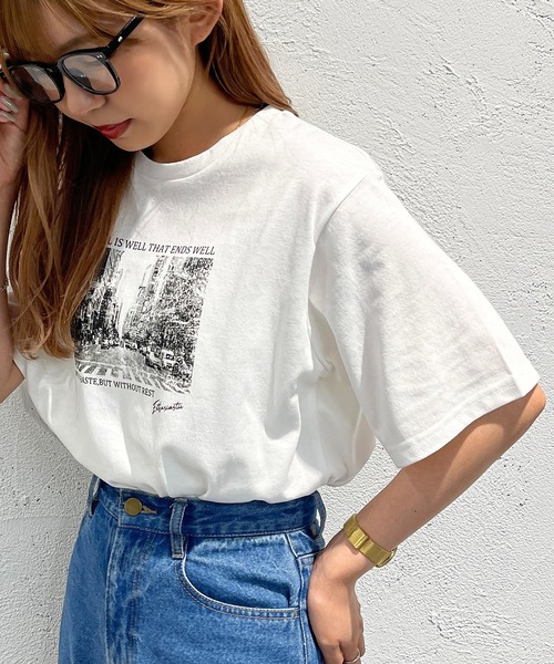 apres jour mignon(アプレジュールミニョン)の「フォトプリントT【ZOZOTOWN限定アイテム】(Tシャツ/カットソー・レディース・ホワイト系その他/オフホワイト/ブラック系その他/ライトイエロー/ブラック・フリー/X-LARGE)」の13枚目の写真