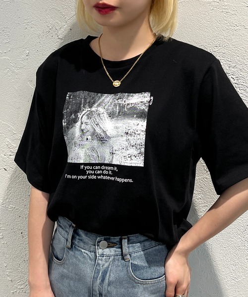 apres jour mignon(アプレジュールミニョン)の「フォトプリントT【ZOZOTOWN限定アイテム】(Tシャツ/カットソー・レディース・ホワイト系その他/オフホワイト/ブラック系その他/ライトイエロー/ブラック・フリー/X-LARGE)」の17枚目の写真
