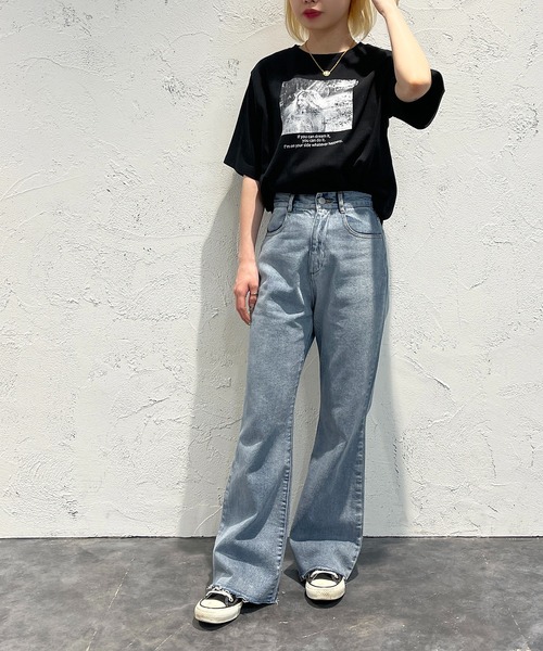 apres jour mignon(アプレジュールミニョン)の「フォトプリントT【ZOZOTOWN限定アイテム】(Tシャツ/カットソー・レディース・ホワイト系その他/オフホワイト/ブラック系その他/ライトイエロー/ブラック・フリー/X-LARGE)」の19枚目の写真