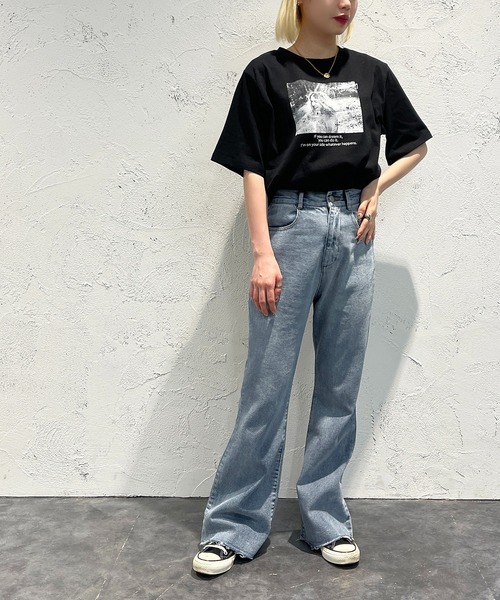 apres jour mignon(アプレジュールミニョン)の「フォトプリントT【ZOZOTOWN限定アイテム】(Tシャツ/カットソー・レディース・ホワイト系その他/オフホワイト/ブラック系その他/ライトイエロー/ブラック・フリー/X-LARGE)」の20枚目の写真