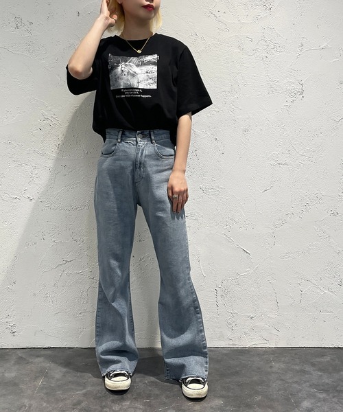 apres jour mignon(アプレジュールミニョン)の「フォトプリントT【ZOZOTOWN限定アイテム】(Tシャツ/カットソー・レディース・ホワイト系その他/オフホワイト/ブラック系その他/ライトイエロー/ブラック・フリー/X-LARGE)」の21枚目の写真