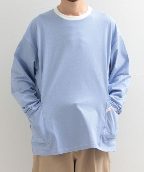 SMITH'S(スミス)の「【SMITH'S AMERICAN/スミス アメリカン】2ポケット ステッチ ロングスリーブTシャツ(Tシャツ/カットソー・メンズ・グレー/オフホワイト/ホワイト系その他/グレー系その他・MEDIUM/LARGE)」の7枚目の写真