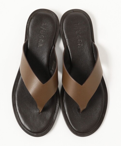 BEAMS F（ビームスエフ）の「L/UCCA / 別注 レザー ビーチサンダル（サンダル・メンズ・ブラック/ダークブラウン・40/41/42/43）」の11枚目の写真