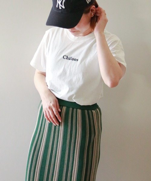 VENCEEXCHANGE(ヴァンスエクスチェンジ)の「USAコットン刺繍ロゴTシャツ(Tシャツ/カットソー・レディース・オフホワイト/グレー/ダークグレー/オリーブ・FREE)」の9枚目の写真