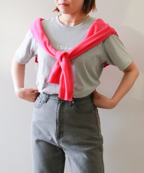 VENCEEXCHANGE(ヴァンスエクスチェンジ)の「USAコットン刺繍ロゴTシャツ(Tシャツ/カットソー・レディース・オフホワイト/グレー/ダークグレー/オリーブ・FREE)」の8枚目の写真