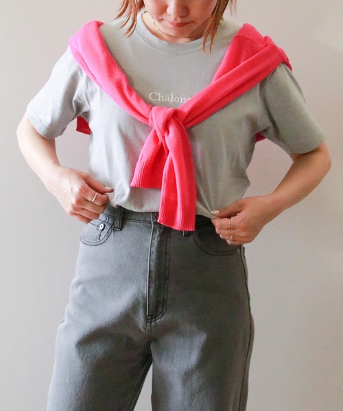 VENCEEXCHANGE(ヴァンスエクスチェンジ)の「USAコットン刺繍ロゴTシャツ(Tシャツ/カットソー・レディース・オフホワイト/グレー/ダークグレー/オリーブ・FREE)」の14枚目の写真