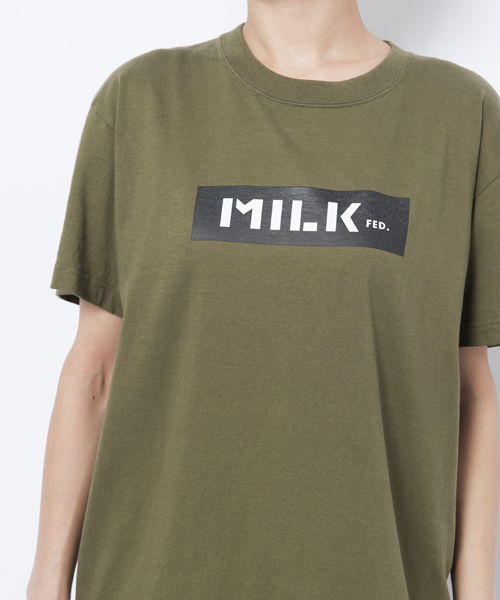MILKFED.（ミルクフェド）の「S/S BASIC TEE BAR　（Tシャツ/ロゴ）（Tシャツ/カットソー・レディース・ホワイト/ブラック/ネイビー/オリーブ・MEDIUM/SMALL）」の11枚目の写真