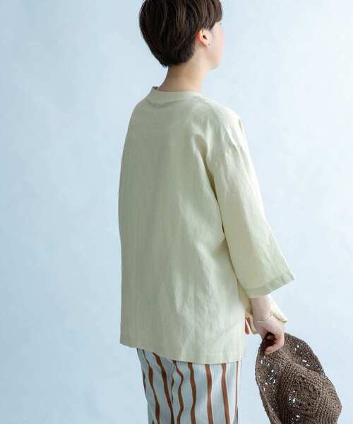 FORK&SPOON（フォークアンドスプーン）の「FORK&SPOON　リネン混布帛Tシャツ（Tシャツ/カットソー・レディース・チャコールグレー/ベージュ/レッド・1）」の10枚目の写真