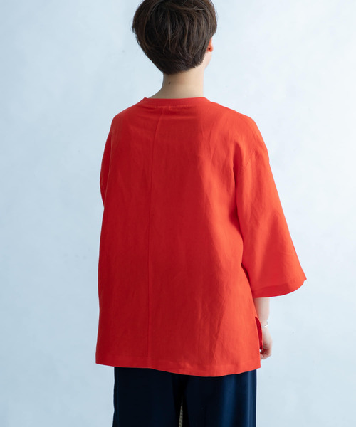 FORK&SPOON（フォークアンドスプーン）の「FORK&SPOON　リネン混布帛Tシャツ（Tシャツ/カットソー・レディース・チャコールグレー/ベージュ/レッド・1）」の15枚目の写真