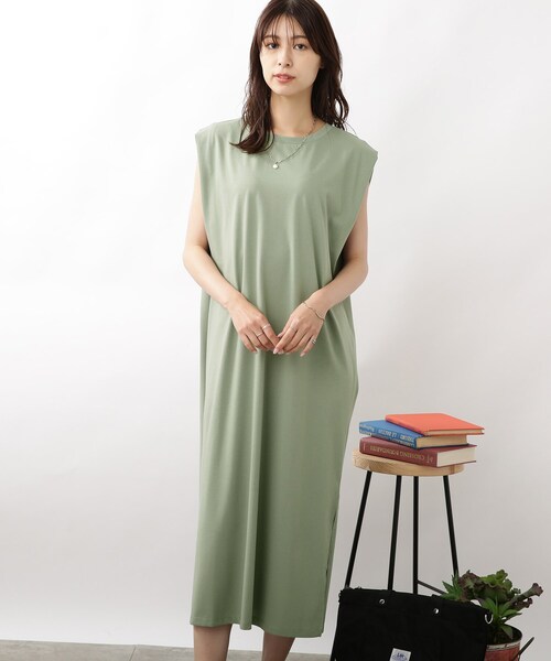 DRESKIP（ドレスキップ）の「◆肩タックワンピース（ワンピース・レディース・オリーブ/オフホワイト/ブラック・03/02/04）」の10枚目の写真