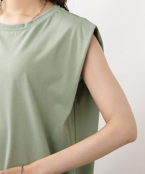 DRESKIP（ドレスキップ）の「◆肩タックワンピース（ワンピース・レディース・オリーブ/オフホワイト/ブラック・03/02/04）」の4枚目の写真