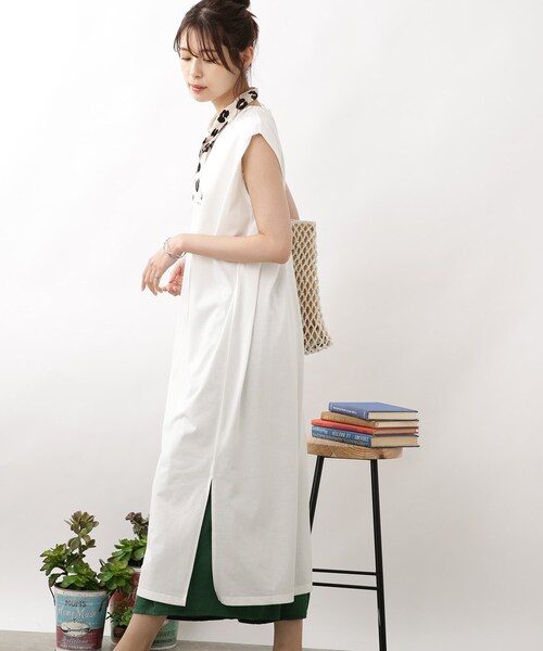 DRESKIP（ドレスキップ）の「◆肩タックワンピース（ワンピース・レディース・オリーブ/オフホワイト/ブラック・03/02/04）」の11枚目の写真