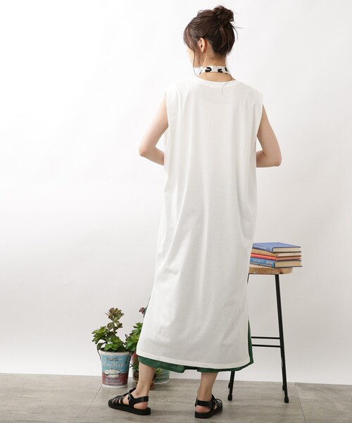 DRESKIP（ドレスキップ）の「◆肩タックワンピース（ワンピース・レディース・オリーブ/オフホワイト/ブラック・03/02/04）」の5枚目の写真