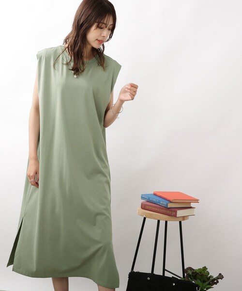 DRESKIP（ドレスキップ）の「◆肩タックワンピース（ワンピース・レディース・オリーブ/オフホワイト/ブラック・03/02/04）」の20枚目の写真