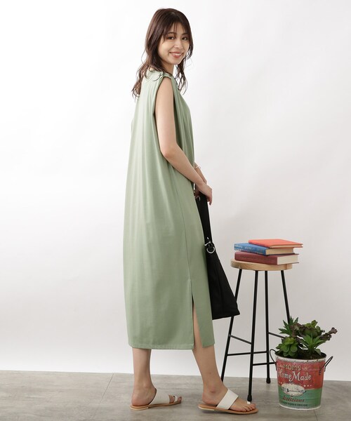 DRESKIP（ドレスキップ）の「◆肩タックワンピース（ワンピース・レディース・オリーブ/オフホワイト/ブラック・03/02/04）」の17枚目の写真