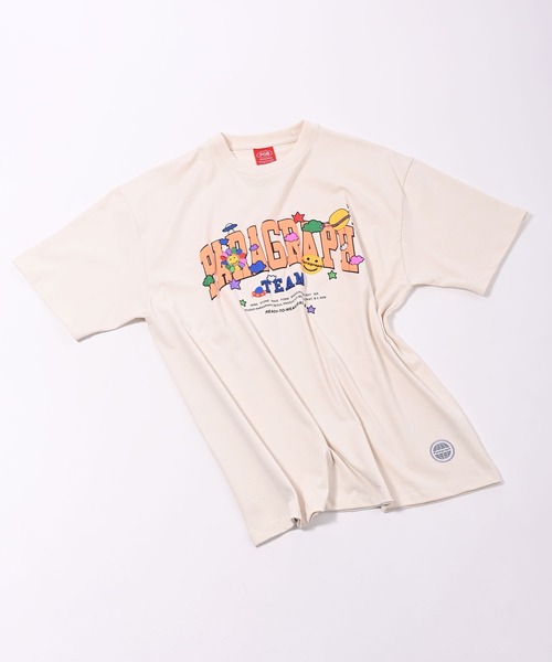 Paragraph（パラグラフ）の「Paragraph(パラグラフ) アーチロゴ スマイル 半袖Tシャツ（Tシャツ/カットソー・メンズ・ライトグレー/パープル/イエロー/ブルー/グリーン/アイボリー/チャコール・FREE）」の11枚目の写真