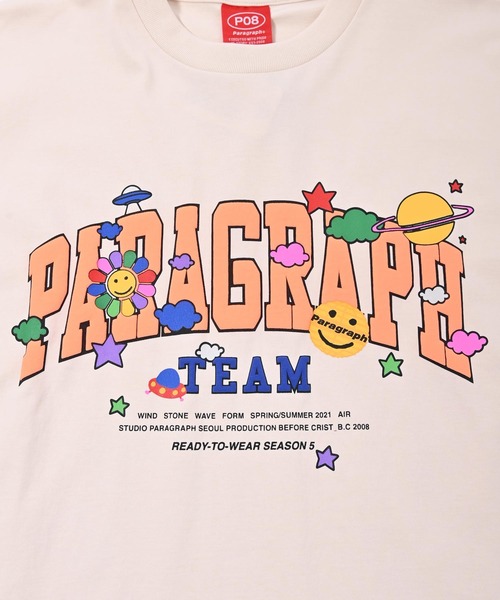 Paragraph（パラグラフ）の「Paragraph(パラグラフ) アーチロゴ スマイル 半袖Tシャツ（Tシャツ/カットソー・メンズ・ライトグレー/パープル/イエロー/ブルー/グリーン/アイボリー/チャコール・FREE）」の15枚目の写真