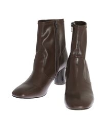 MERCURYDUO | フェイクレザーデザインヒールストレッチショートブーツ(ブーツ)