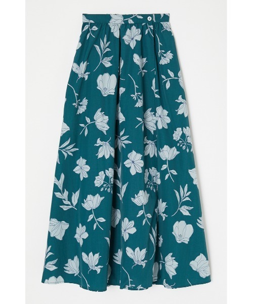 MOUSSY(マウジー)の「FLOWER PRINT WRAP スカート(スカート・レディース・オフホワイト/ブラック系その他/グリーン系その他・2/1)」の3枚目の写真