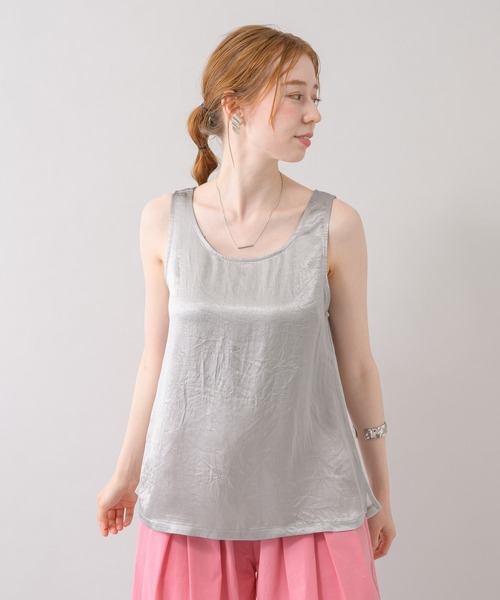 CLOCHE（クロシェ）の「cloche 前後2WAYラメタンク（Tシャツ/カットソー・レディース・ブラック/アイボリー/イエロー・FREE）」の2枚目の写真