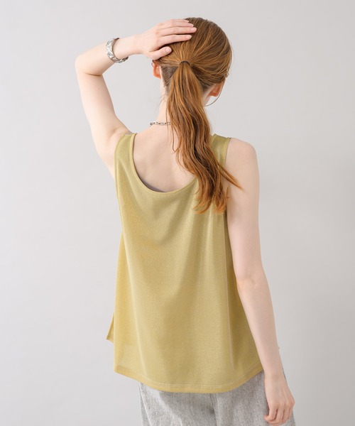 CLOCHE（クロシェ）の「cloche 前後2WAYラメタンク（Tシャツ/カットソー・レディース・ブラック/アイボリー/イエロー・FREE）」の10枚目の写真
