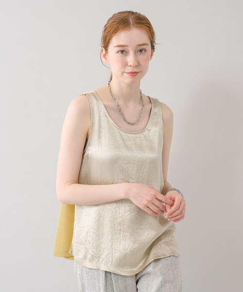 CLOCHE（クロシェ）の「cloche 前後2WAYラメタンク（Tシャツ/カットソー・レディース・ブラック/アイボリー/イエロー・FREE）」の8枚目の写真